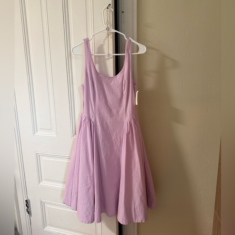 NWT Lavender Anthropologie Basque Waist Dress